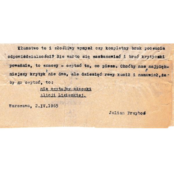 XIX04 Nie czytajmy sieczki